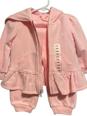 Polo by Ralph Lauren Pink Baby Hoodie Set